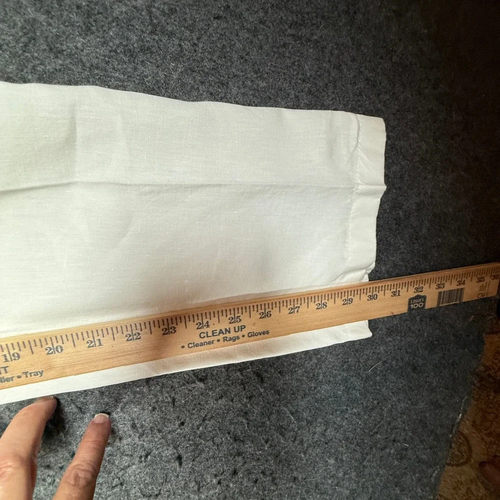 Battistoni Mens White 100% Pure Linen Pleated Trousers Made in Italy Size 32